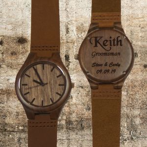 Walnut Wood Watch With Leather Band