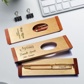 Executive Wood Ballpoint pen in Combo Wood Display Case