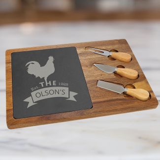 Cheese cutting board and serving set