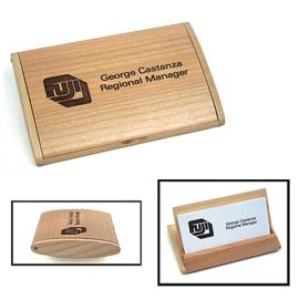 Arched Maple Folding Business Card Holder