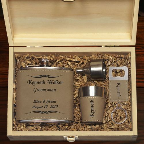 Irvine Groomsmen Flask Gift Box orders Set